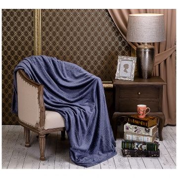 плед косы. индиго 150х200 см 981-047
