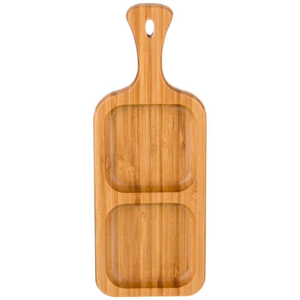 блюдо деревянное lefard native 2 секции с ручкой 28х10,5х2 см 587-161