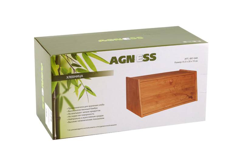 хлебница agness 41х20х19 см 897-040