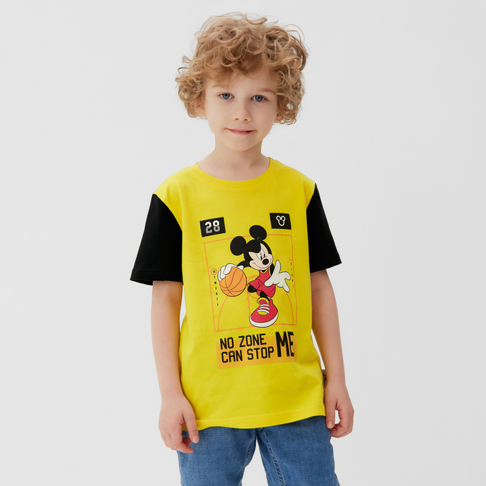 Футболка детская Mickey Микки Маус, рост 86-92, жёлтый 6255057