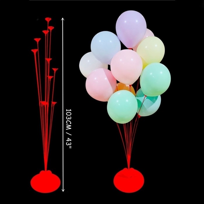 Стойка для воздушных шаров с подставкой, на 11 шаров, цвет красный 5245627