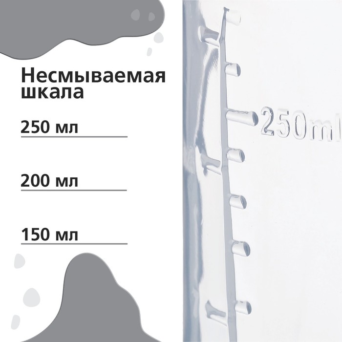 Бутылочка для кормления «Молоко № 1», классическое горло, с ручками, 250 мл., от 0 мес., цвет чёрный 2969840