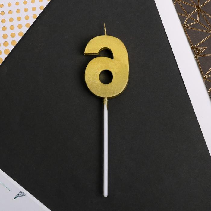 Свеча для торта, цифра «6», 11,5 х 2,3 см 5276858