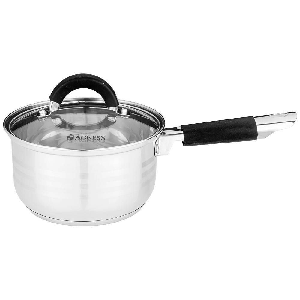 ковш agness со стекл.крышкой серия classic 1,7 л. 16х9,5 см 937-415