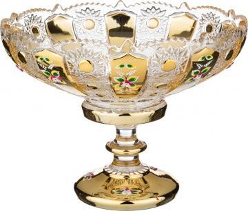 фруктовница на ножке lefard gold glass диаметр 30 см высота 23 см 195-107