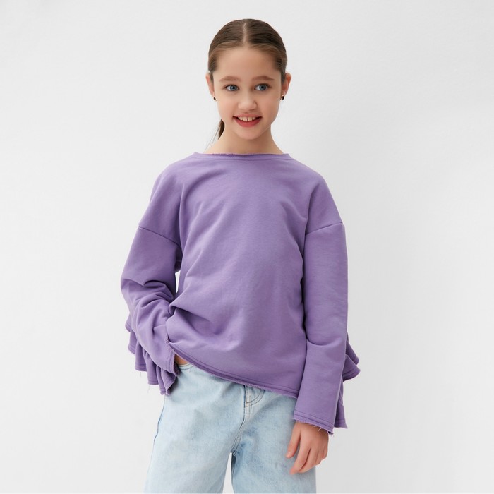 Свитшот для девочки MINAKU: Casual Collection KIDS, цвет сиреневый, рост 152 см 10108176