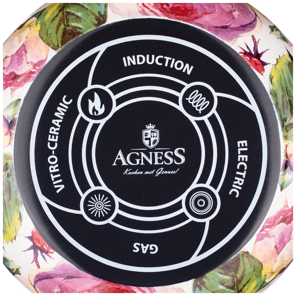 ковш agness эмалированный, серия винтаж длина 31 см диаметр 14 см 0,9л 950-020