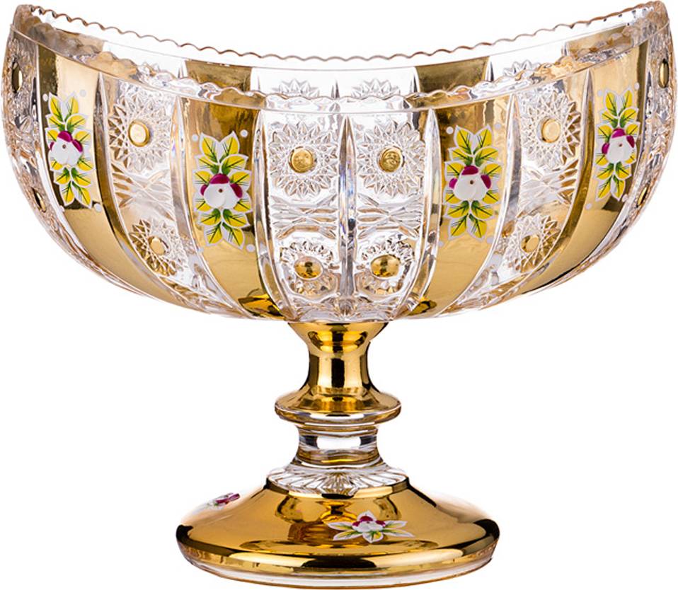фруктовница на ножке lefard gold glass длина 26 см высота 22 см 195-133  материал стекло производства китай бренд lefard общий вес 2,5 кг, купить с доставкой по низкой цене за 4114 руб.
