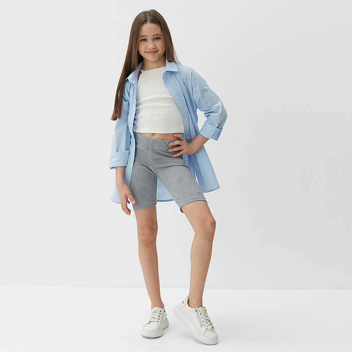 Велосипедки детские MINAKU: Casual Collection KIDS, цвет серый, рост 134 7660812