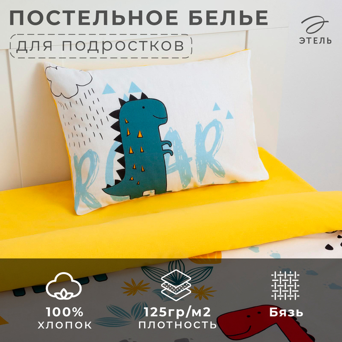 Постельное бельё «Этель» 1.5 сп Dinoparty 143х215 см, 150х214 см, 50х70 см -1 шт,100% хлопок, бязь 4702789