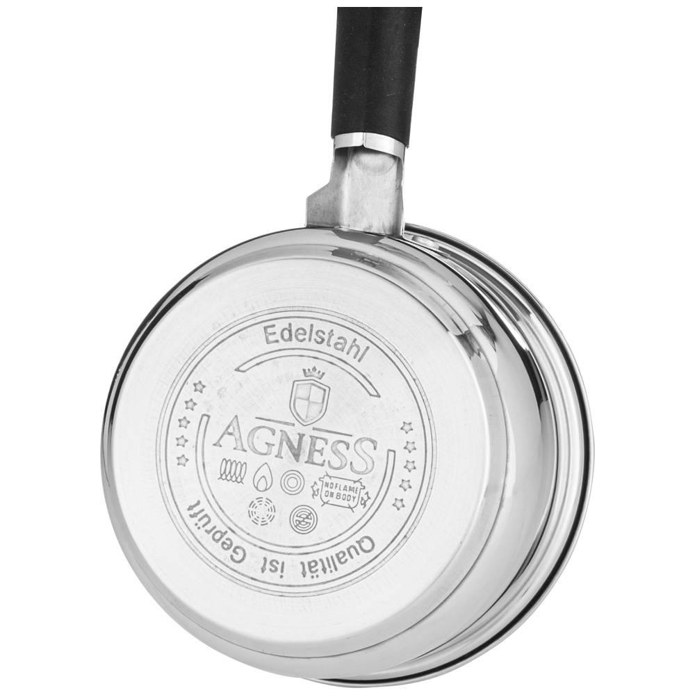 ковш agness со стекл.крышкой серия classic 1,7 л. 16х9,5 см 937-415
