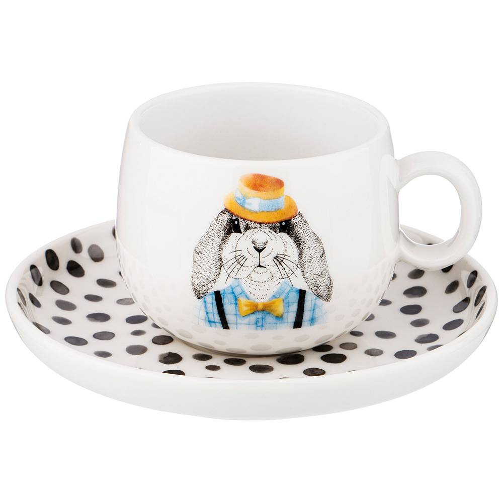 чайная пара lefard fashion animals заяц, на 1пер. 2пр. 220 мл 409-136