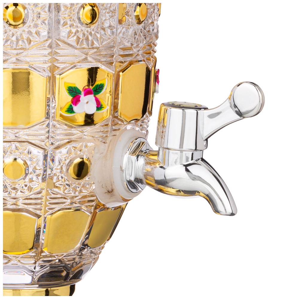 диспенсер для напитков лимонадница lefard gold glass 2л 16х16х45см 195-216