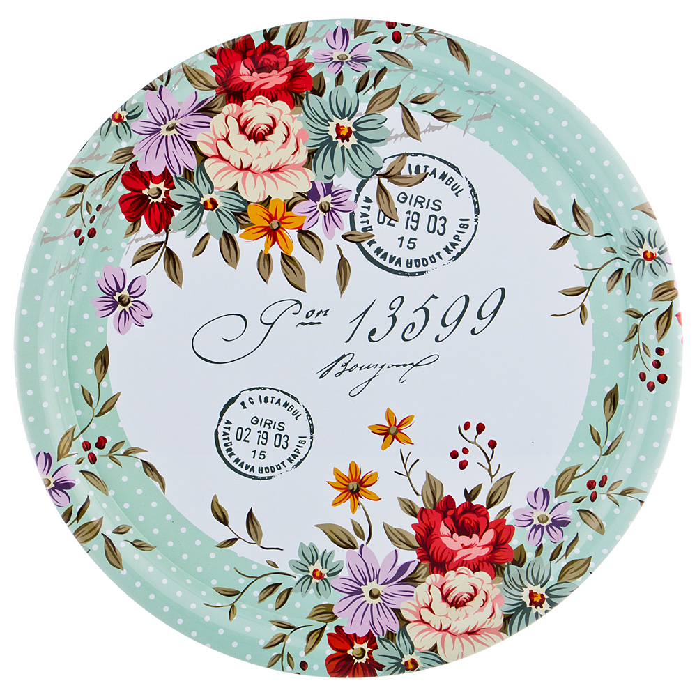 поднос сервировочный agness flowers диаметр 40 см высота 2 см без упаковки 913-116  материал сталь окрашенная производства китай бренд agness общий вес 0,31 кг, купить с доставкой по низкой цене за 358 руб.