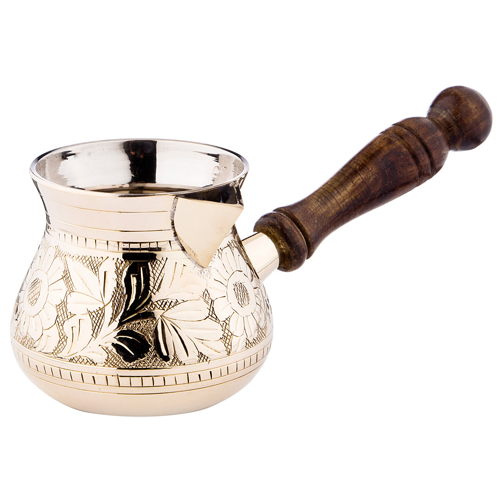 турка резная латунь 250 мл диаметр 7,5см 877-547  материал латунь/дерево производства индия бренд lefard общий вес 0,35 кг, купить с доставкой по низкой цене за 1462 руб.