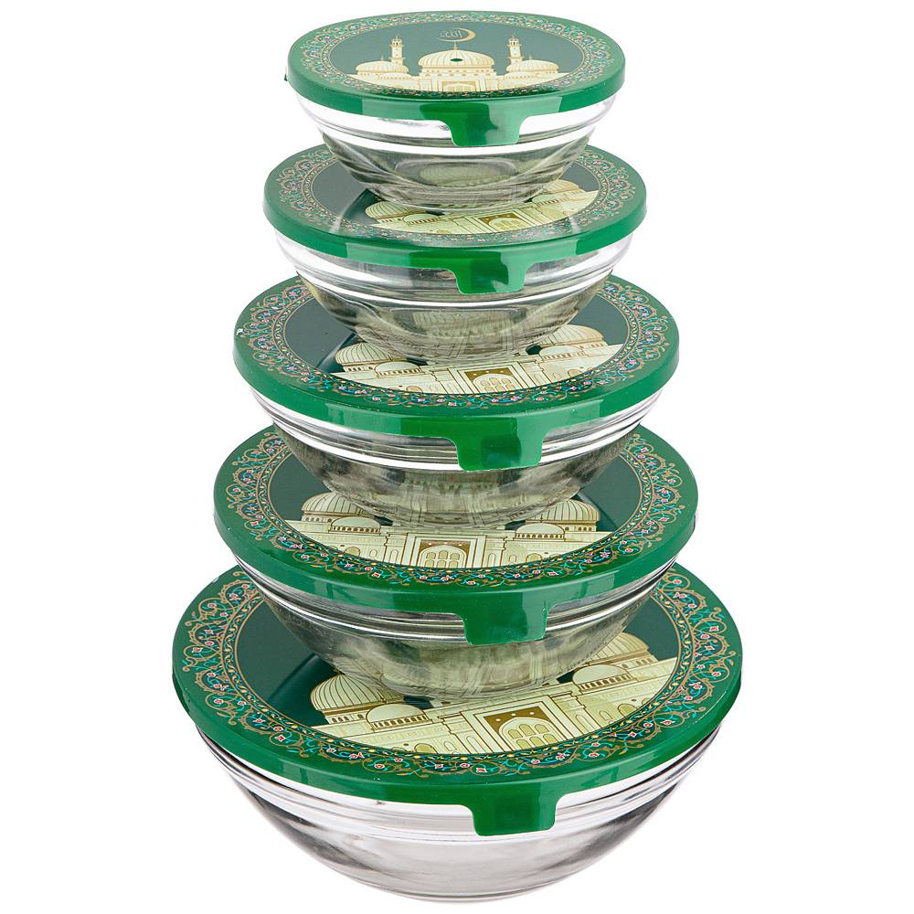 набор миски с крышкой agness сура, 10 предметов, 150/250/450/630/1150 мл 887-118