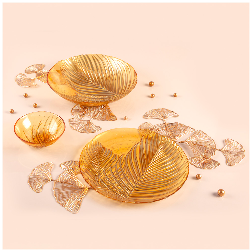 блюдо bohemia amber 33см . 336-109