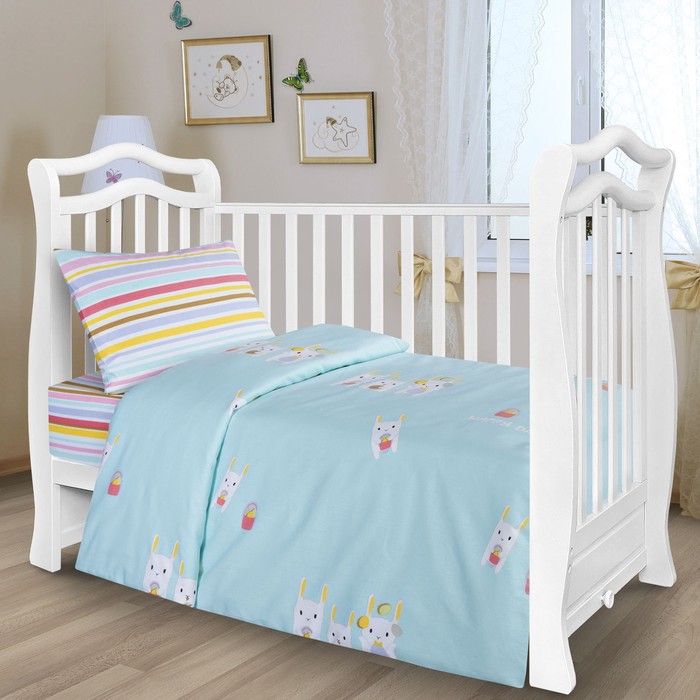 Постельное бельё АДЕЛЬ Kids Крольчата, размер 107х140, 107х140, 40х60см, поплин 110г/м, хлопок 100% 9578697