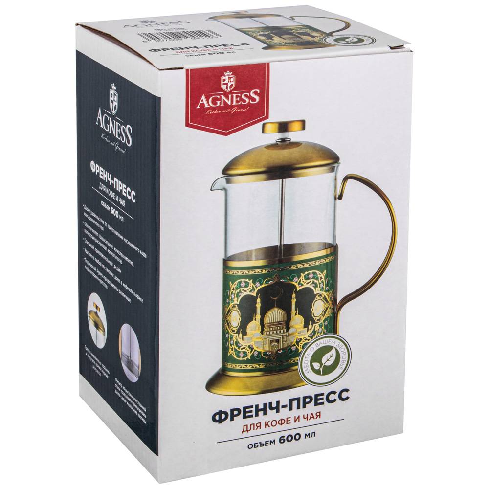 френч-пресс agness сура 600 мл 894-110