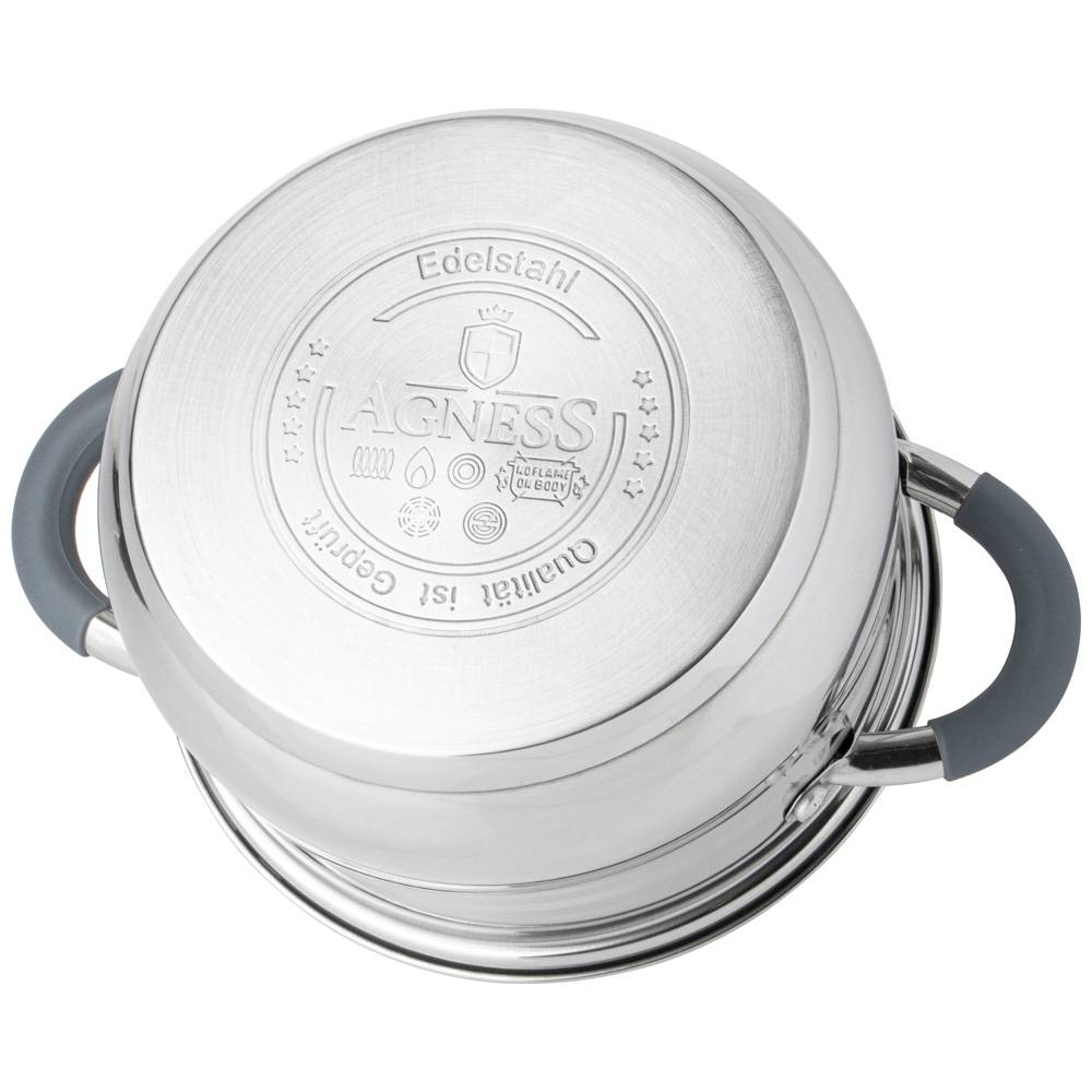 кастрюля agness со стекл. крышкой серия classic 2,6 л. 18х11,5 см 937-431