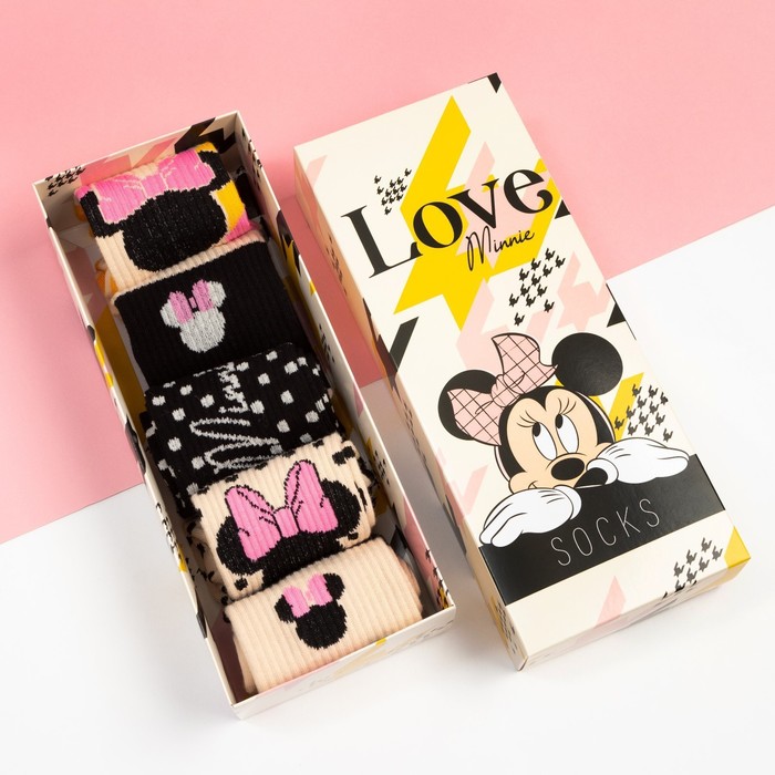 Набор носков Love Minnie, Минни Маус, 5 пар, 23-25 см 6896720