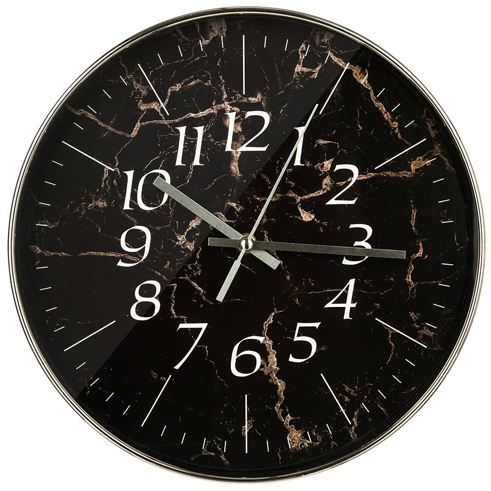 часы настенные marble цвет:черный 30,5х30,5х4,5 см 220-490