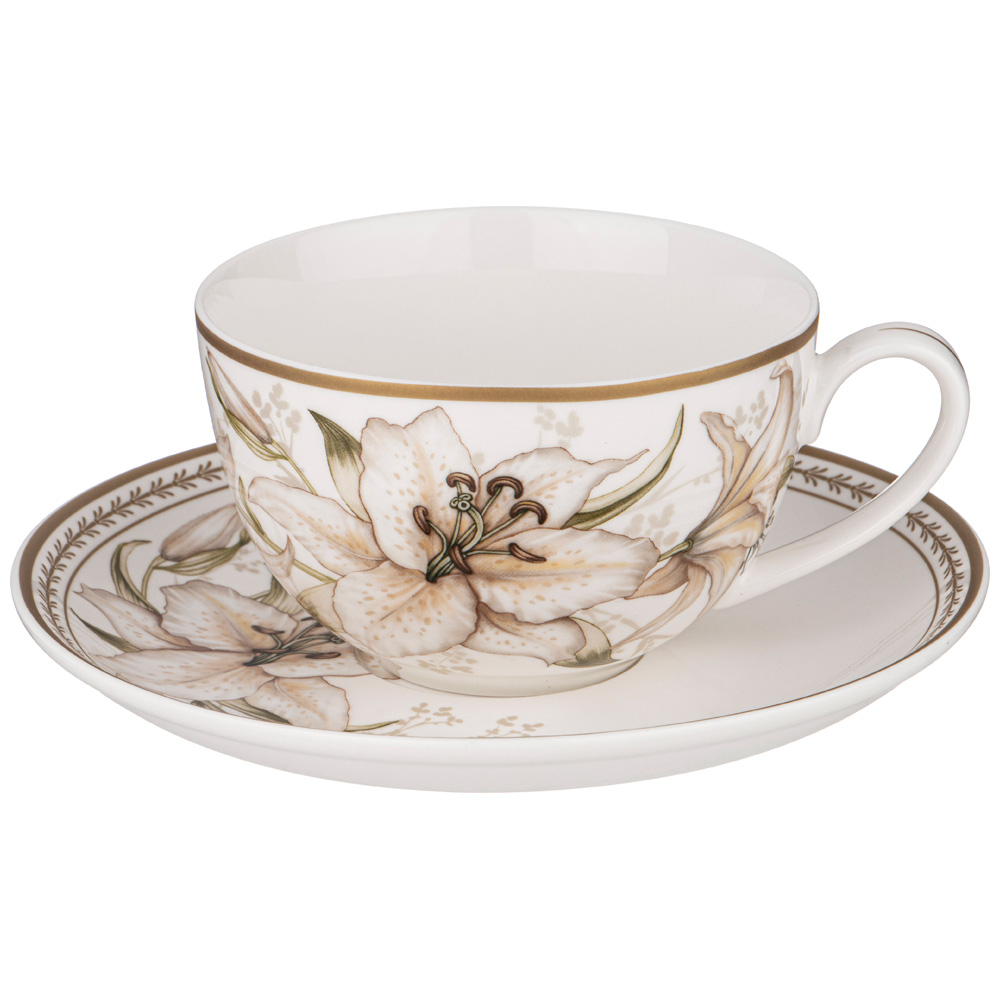 чайный набор lefard lilies на 6 пер. 12 пр. 280 мл 590-269