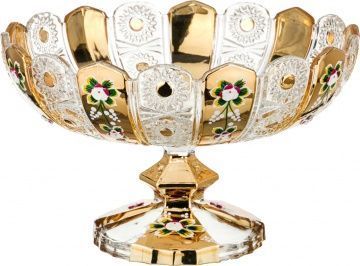фруктовница на ножке lefard gold glass диаметр 30 см высота 19 см 195-108