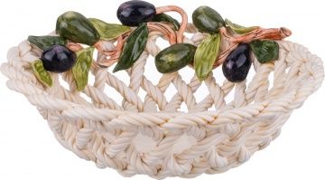 изделие декоративное корзина с оливками диаметр 27 см высота 8 см 335-336