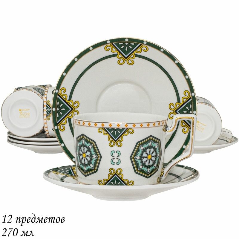 Чайный набор 270 мл 12пр. в подарочной упаковке Фарфор 109-057