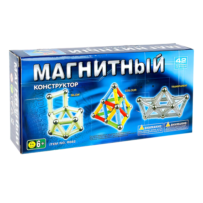 Конструктор магнитный, 42 детали 465801