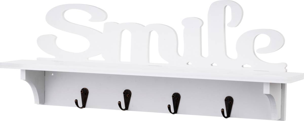 полка настенная smile с крючками 47х17,5х8,5 см 460-111 полка высотой 17.0000 см материал мдф производства китай общий вес 0,48 кг, купить с доставкой по низкой цене за 911 руб.