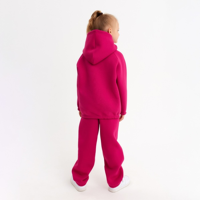 Костюм детский (худи, брюки) MINAKU: Basic Line KIDS, oversize, цвет фуксия, рост 128 7810252