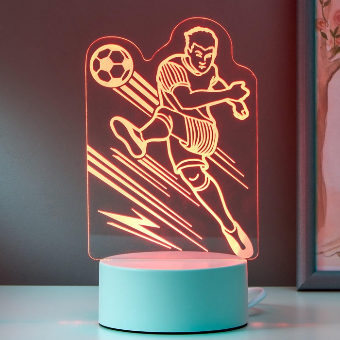 Светильник Футболист LED RGB от сети 9,5х11х20,5 см 5074798