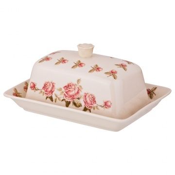 масленка корейская роза 18,5х13х8,5 см 388-316