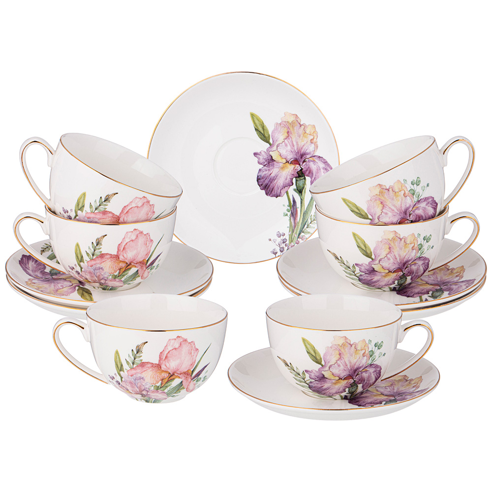 чайный набор lefard irises на 6 пер. 12 пр. 280 мл 590-336