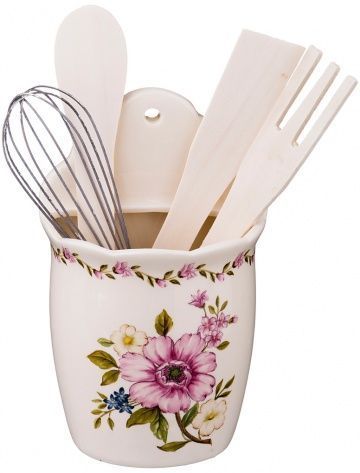 подставка для кухонных принадлежностей настенная серия villa taranto анемон 10х7х17 см (кор 36 шт 493-641