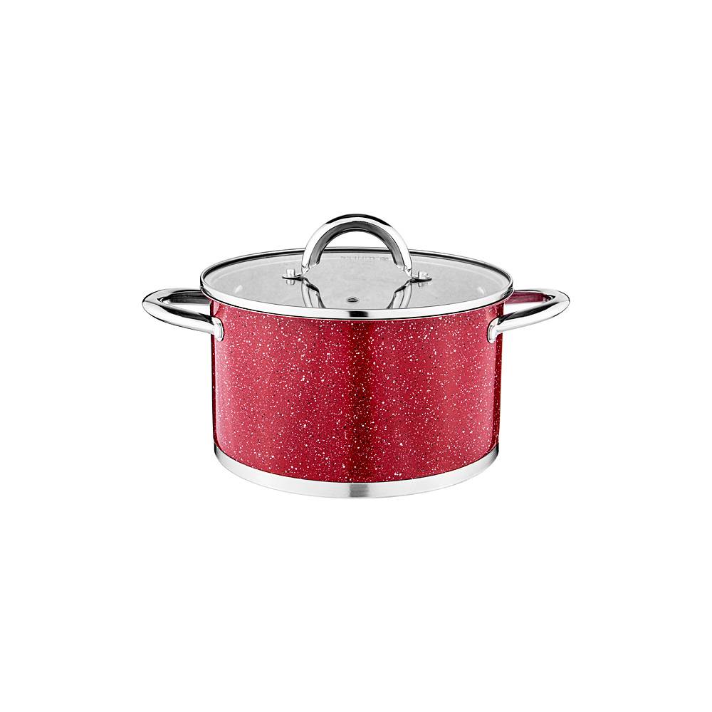 кастрюля со стеклянной крышкой, нерж.сталь, серия red marble 1,8л 16х9,5см 937-320