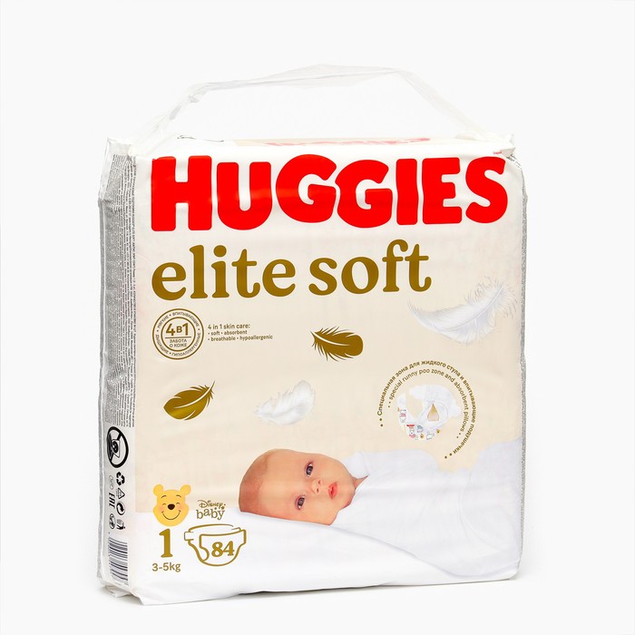 Подгузники Huggies Elite Soft 1, 3-5кг, 84 шт 4698519