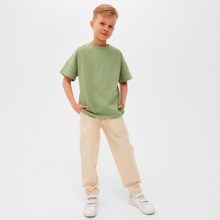 Брюки для мальчика MINAKU: Cotton collection цвет молочный, рост 98 7711502
