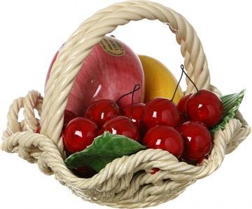 изделие декоративное корзина с фруктами диаметр 18 см высота 13 см 335-096