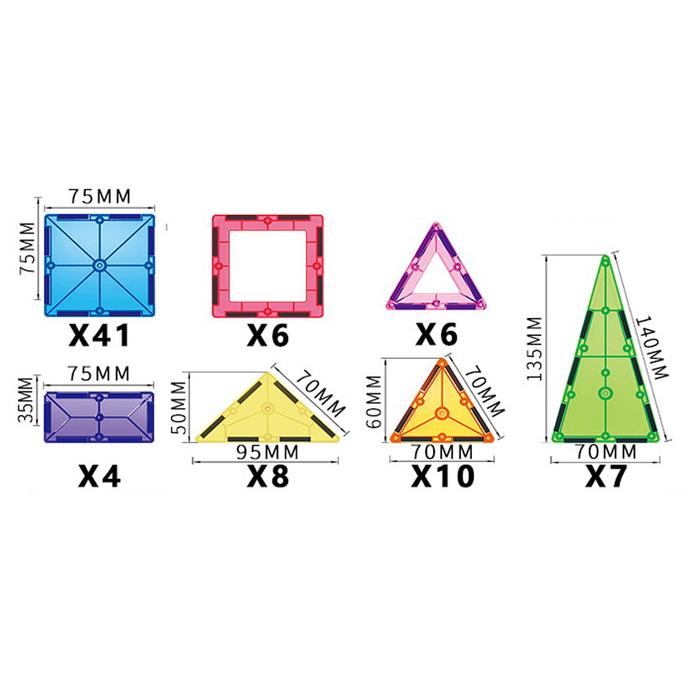 Конструктор магнитный «Геометрические фигуры», 82 детали 6997779