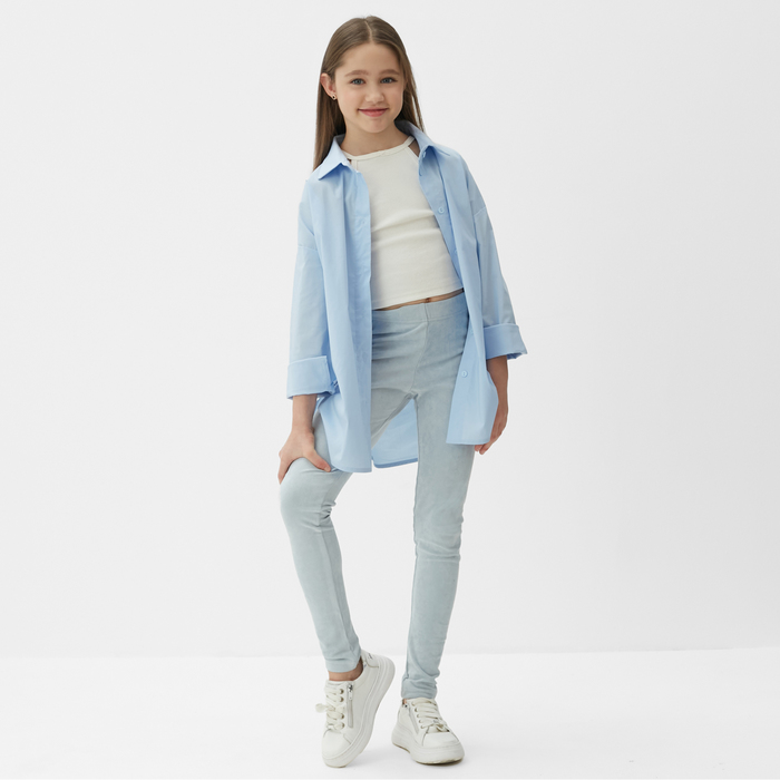 Леггинсы для девочки MINAKU: Casual Collection KIDS, цвет голубой, рост 146 см 6116252