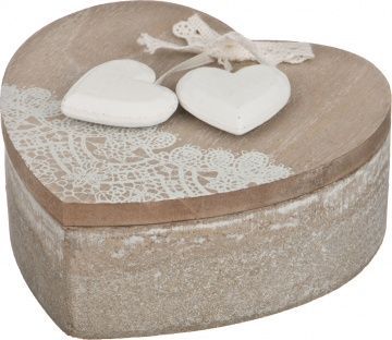шкатулка сердце коллекция старинное кружево 12,5х12,5х7 см 222-196