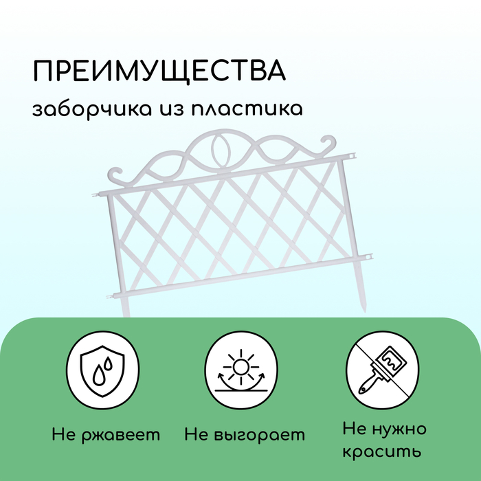 Ограждение декоративное, 36 ? 42 см, пластик, белое 9531734