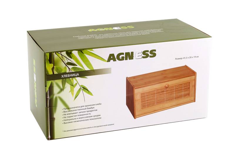 хлебница agness native 40х20х19 см 897-022