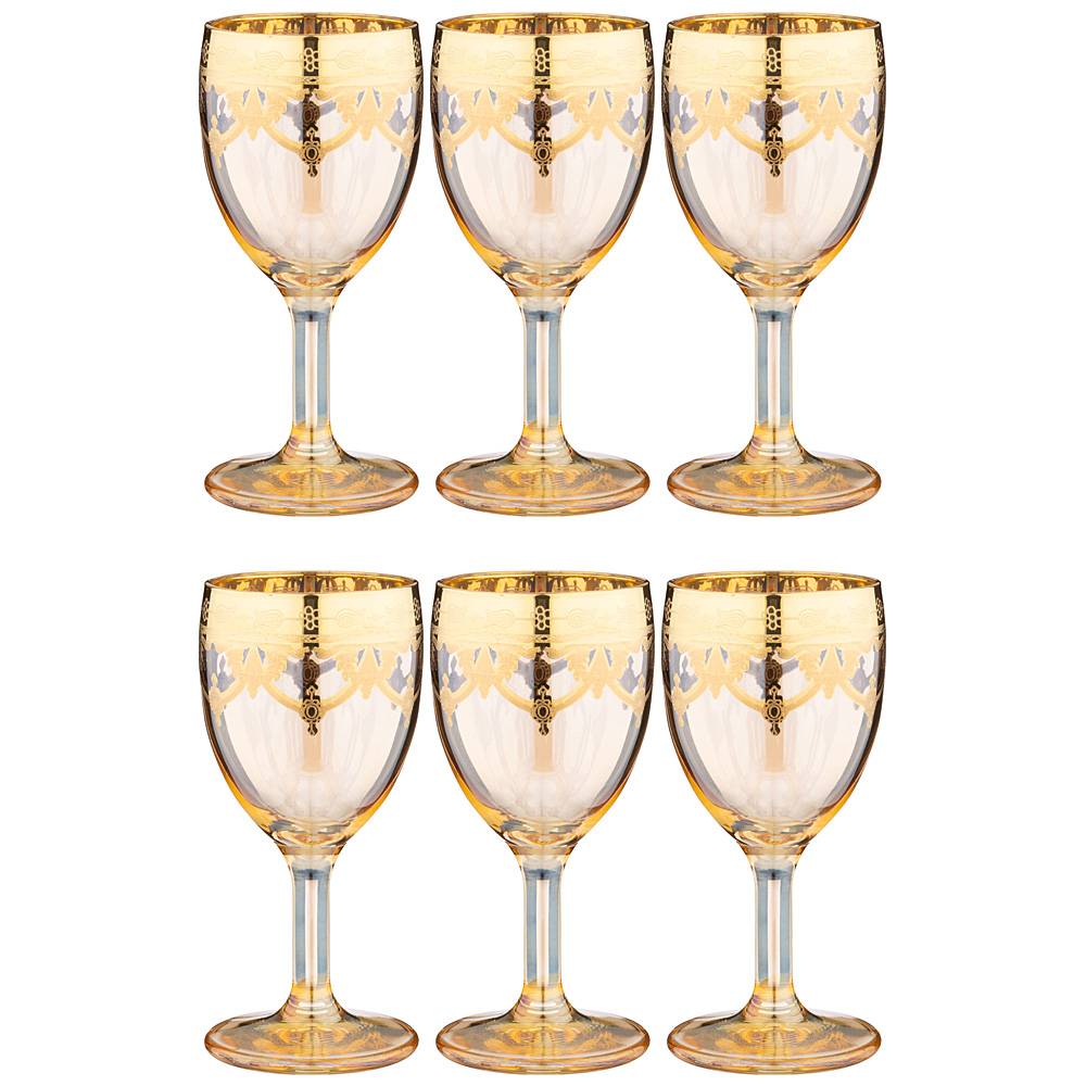 набор рюмок из 6 штук 75мл amalfi ambra oro 326-087