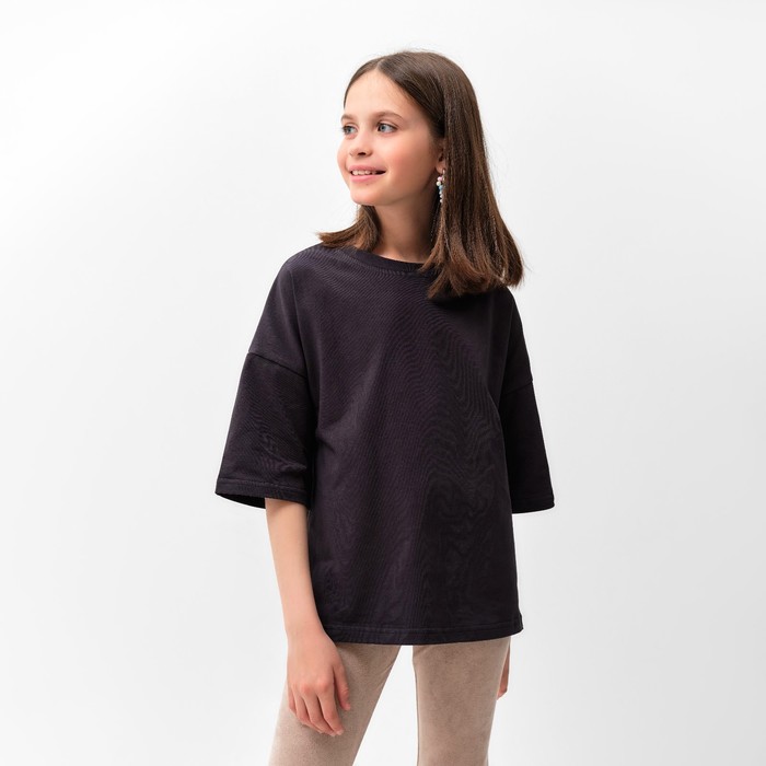 Футболка детская MINAKU:Basic line kids цвет графитовый, рост 152 7452167