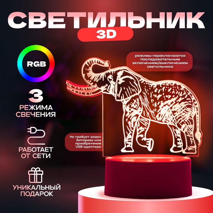 Светильник Слон LED белый 16х9,5х13 см RISALUX 9285983