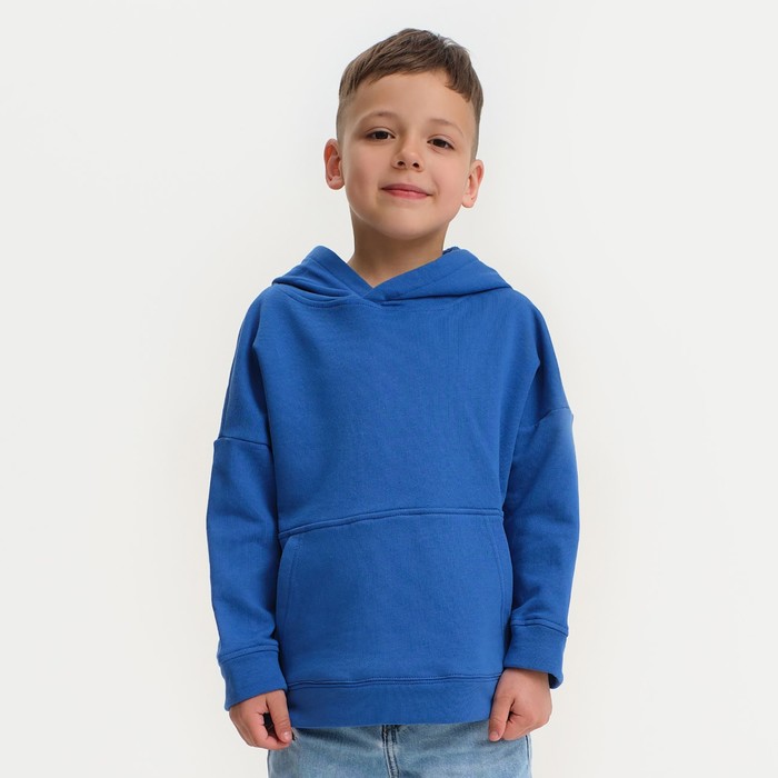 Худи для мальчика KAFTAN Basic line, размер 34 (122-128), цвет синий 7453002